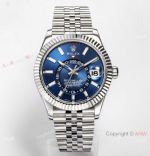 Swiss Replica Rolex New Sky-Dweller Jubilee Bright blue Face Swiss 9001 Watch 42mm